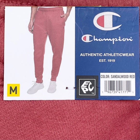 Champion Jogger Fleece Pants Inner Drawcord Pockets Embroidered Logo Stretch - Picture 11 of 15
